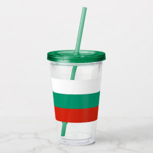 Patriotic Acrylic Tumbler med flagga från Bulgarie Take Away Mugg