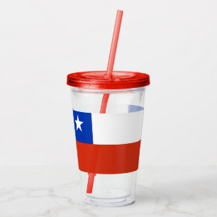 Patriotic Acrylic Tumbler med flagga från Chile Take Away Mugg