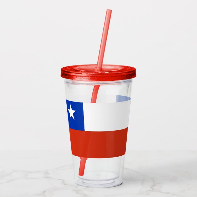 Patriotic Acrylic Tumbler med flagga från Chile Take Away Mugg (Baksida)