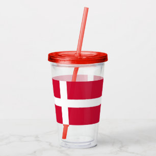 Patriotic Acrylic Tumbler med flagga från Danmark Take Away Mugg