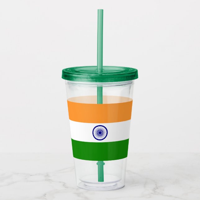 Patriotic Acrylic Tumbler med flagga från Indien Take Away Mugg (Framsida)