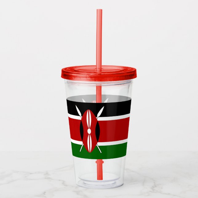 Patriotic Acrylic Tumbler med flagga från Kenya Take Away Mugg (Framsida)