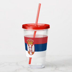 Patriotic Acrylic Tumbler med flagga från Serbien Take Away Mugg