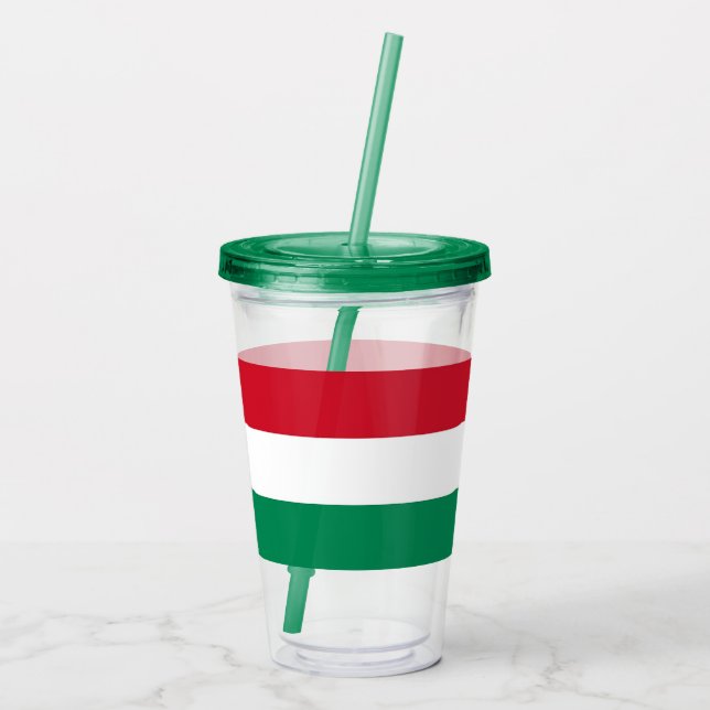Patriotic Acrylic Tumbler med flagga från Ungern Take Away Mugg (Baksida)