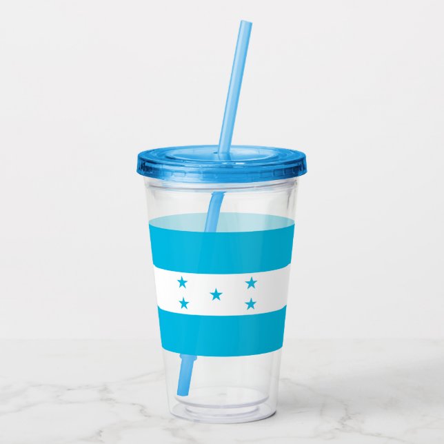 Patriotic Acrylic Tumbler med flagga Honduras Take Away Mugg (Baksida)