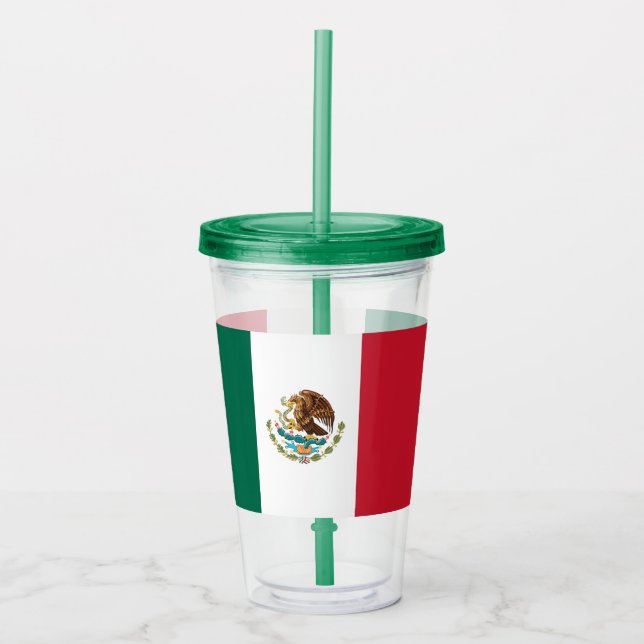 Patriotic Acrylic Tumbler med flagga i Mexiko Take Away Mugg (Framsida)