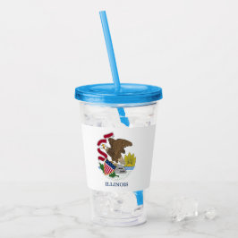 Patriotic Acrylic Tumbler med flagga Illinois Take Away Mugg