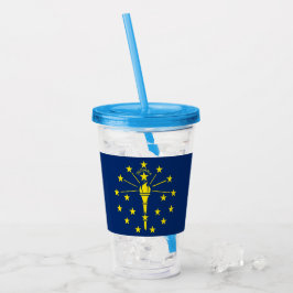 Patriotic Acrylic Tumbler med flagga Indiana Take Away Mugg
