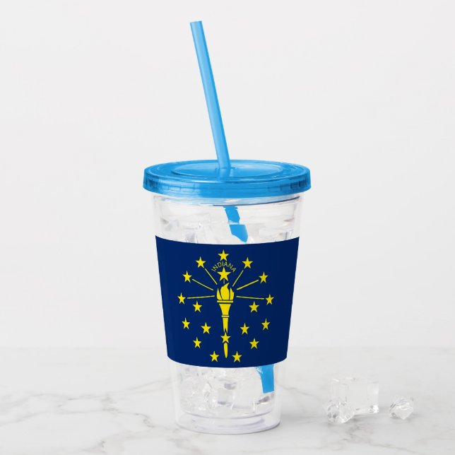 Patriotic Acrylic Tumbler med flagga Indiana Take Away Mugg (Framsida Ice)