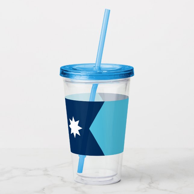 Patriotic Acrylic Tumbler med flagga Minnesota Take Away Mugg (Baksida)