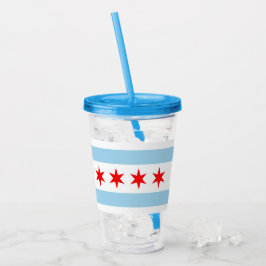 Patriotic Acrylic Tumbler med flagga of Chicago Take Away Mugg