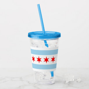 Patriotic Acrylic Tumbler med flagga of Chicago Take Away Mugg