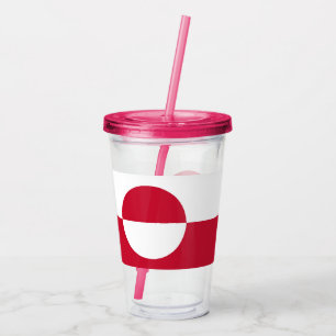 Patriotic Acrylic Tumbler med Grönlands flagga Take Away Mugg