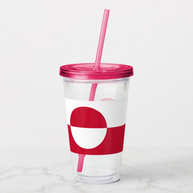 Patriotic Acrylic Tumbler med Grönlands flagga Take Away Mugg (Baksida)