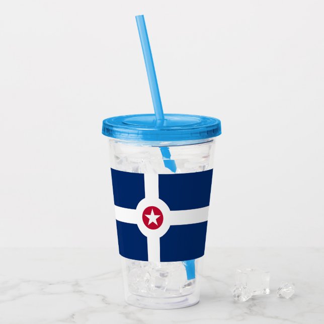 Patriotic Acrylic Tumbler med Indianapolis Take Away Mugg (Framsida Ice)