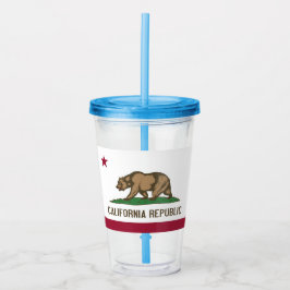 Patriotic Acrylic Tumbler med Kaliforniens flagga Take Away Mugg