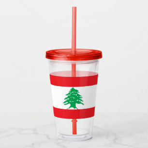 Patriotic Acrylic Tumbler med Libanons flagga Take Away Mugg