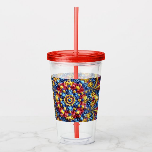 Patriotic Acrylic Tumbler med rumänskt Färg Take Away Mugg (Framsida)