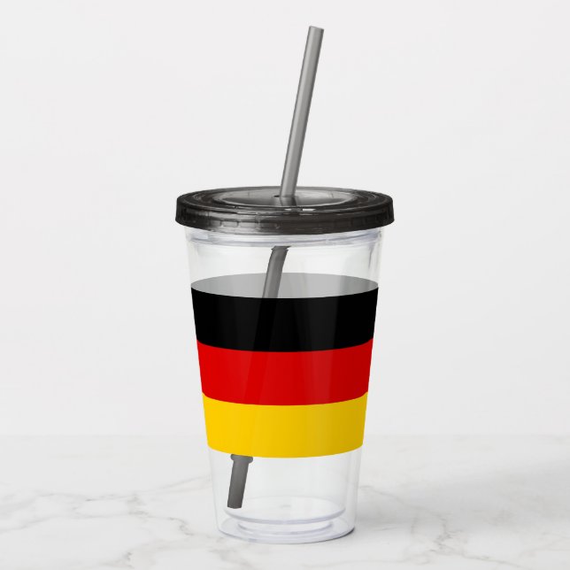 Patriotic Acrylic Tumbler med Tyskland flagga Take Away Mugg (Baksida)