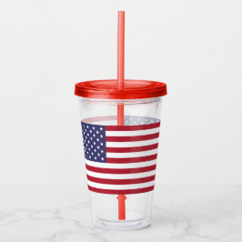Patriotic Acrylic Tumbler med USA:s flagga Take Away Mugg