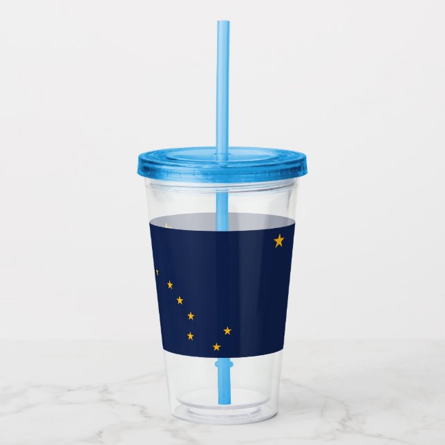 Patriotic Acrylic Tumbler with Alaska flagga, USA Take Away Mugg (Framsida)