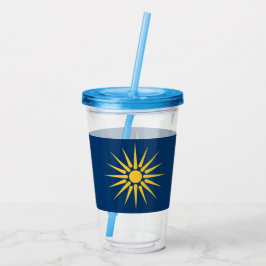 Patriotic Acrylic Tumbler with flag of Macedonia Take Away Mugg