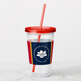 Patriotic Acrylic Tumbler with flag of Mississippi Take Away Mugg