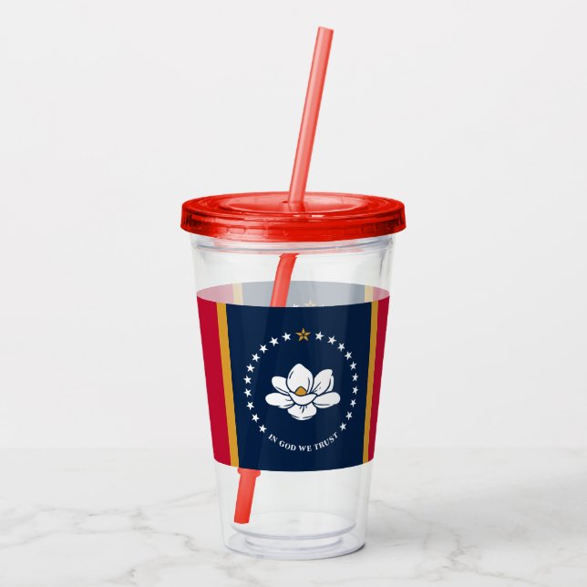 Patriotic Acrylic Tumbler with flag of Mississippi Take Away Mugg (Baksida)