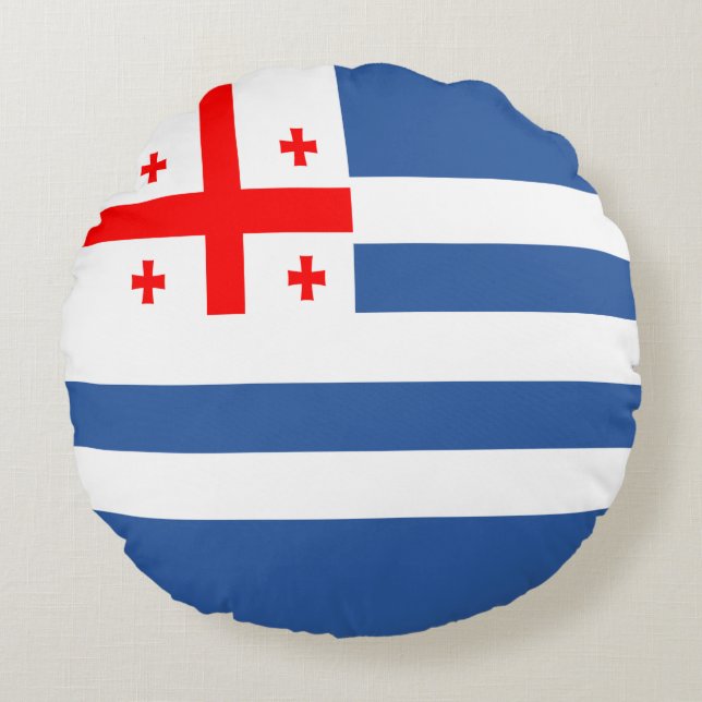 Patriotic Adjara Flagga Rund Kudde (Framsidan)