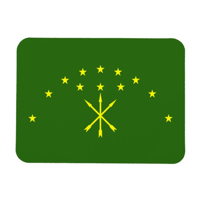 Patriotic Adygea Flagga Magnet (Horisontell)