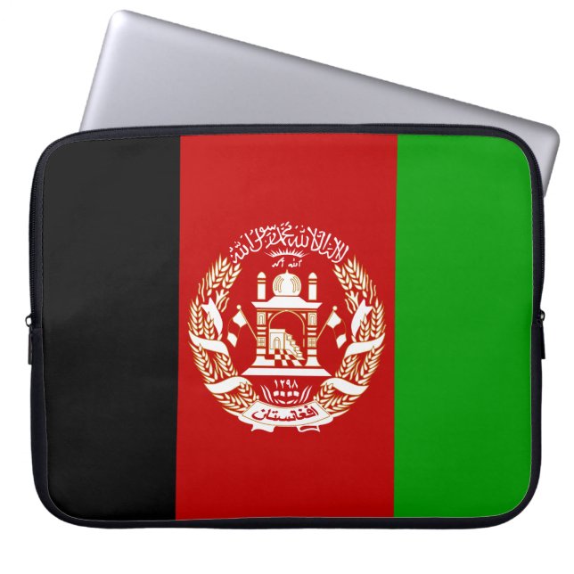 Patriotic Afghanistan Flagga Laptop Sleeve (Framsidan)