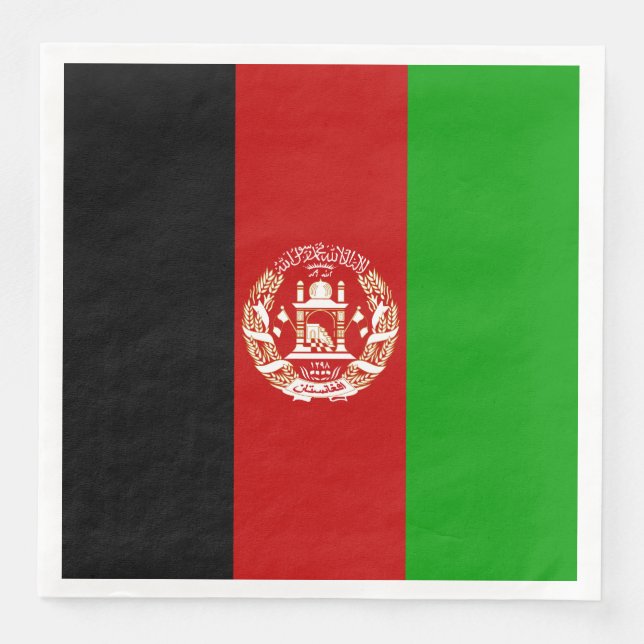 Patriotic Afghanistan Flagga Pappersservett (Framsida)