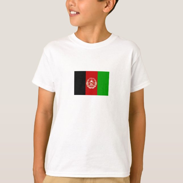 Patriotic Afghanistan Flagga T Shirt (Framsida)