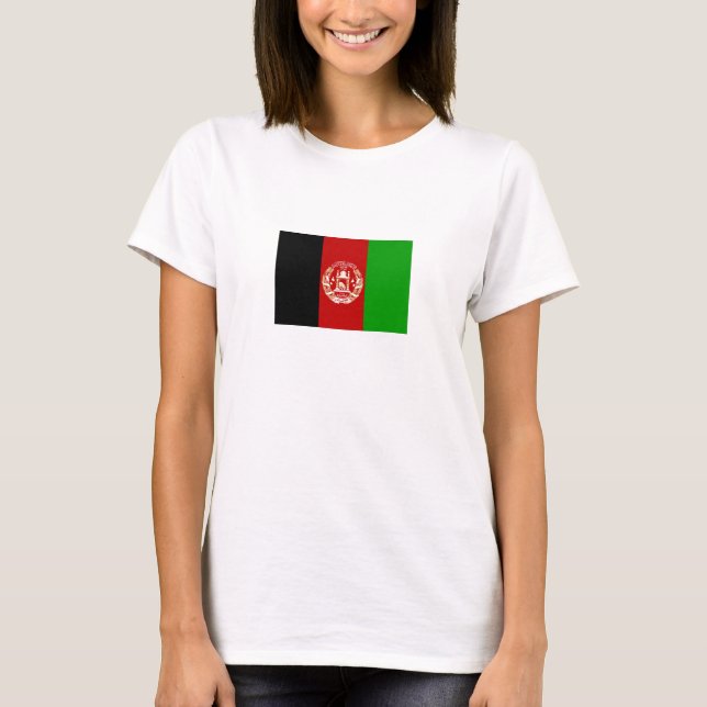 Patriotic Afghanistan Flagga Tee Shirt (Framsida)