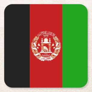 Patriotic Afghanistan Flagga Underlägg Papper Kvadrat