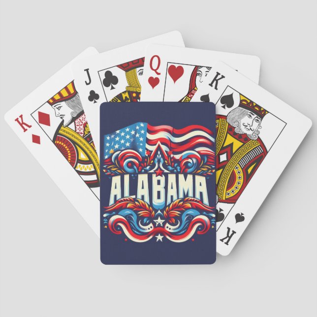 Patriotic Alabama Abstrakt Decorative Design Casinokort (Baksidan)