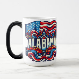 Patriotic Alabama Abstrakt Decorative Design Magisk Mugg