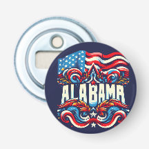 Patriotic Alabama Decorative Flaska Open