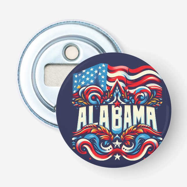 Patriotic Alabama Decorative Flaska Open Flasköppnare (Framsidan)