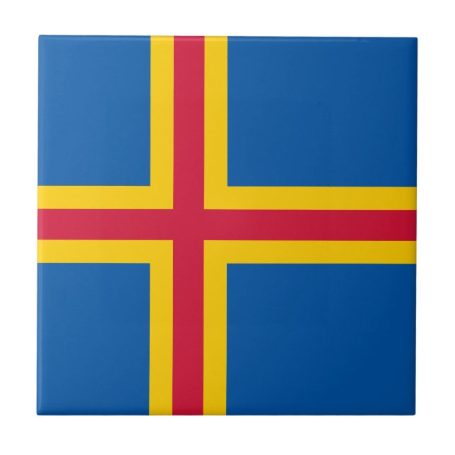 Patriotic Åland Flagga Kakelplatta (Framsidan)
