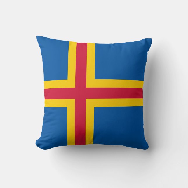 Patriotic Åland Flagga Kudde (Framsida)