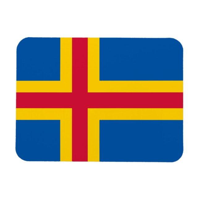 Patriotic Åland Flagga Magnet (Horisontell)