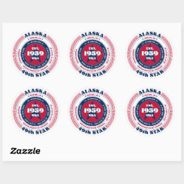 Patriotic Alaska Circle Design Sticker Runt Klistermärke