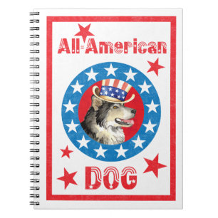 Patriotic Alaska Malemute Anteckningsbok