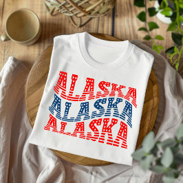 Patriotic Alaska Red och Blue Boho T-Shirt