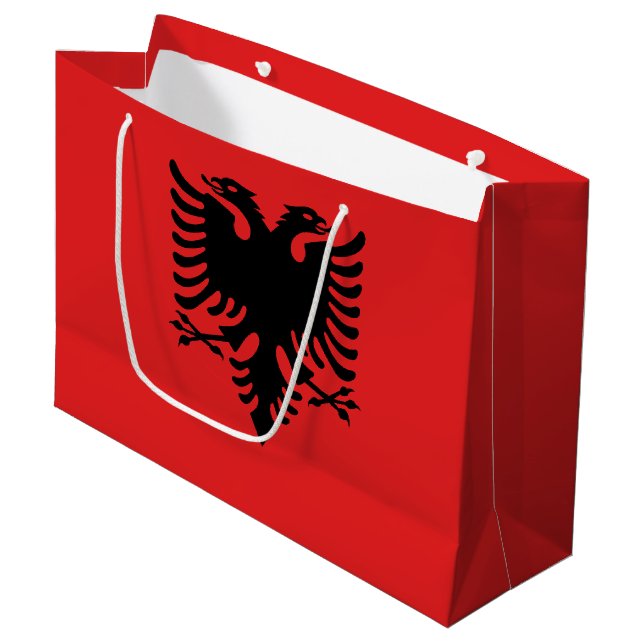 Patriotic Albanian Flagga (Framsidan Vinklad)