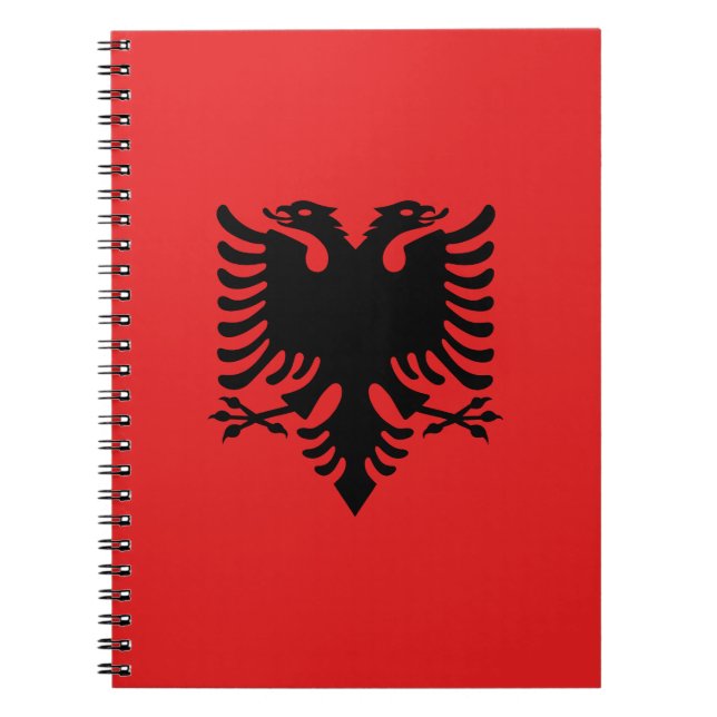 Patriotic Albanian Flagga Anteckningsbok (Framsidan)