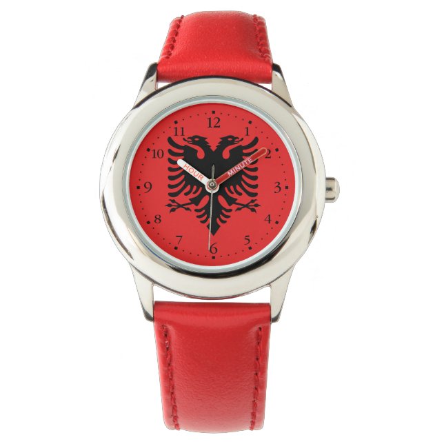 Patriotic Albanian Flagga Armbandsur (Framsida)