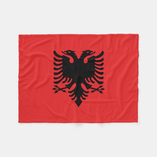 Patriotic Albanian Flagga Fleecefilt (Framsidan (Horisontell))