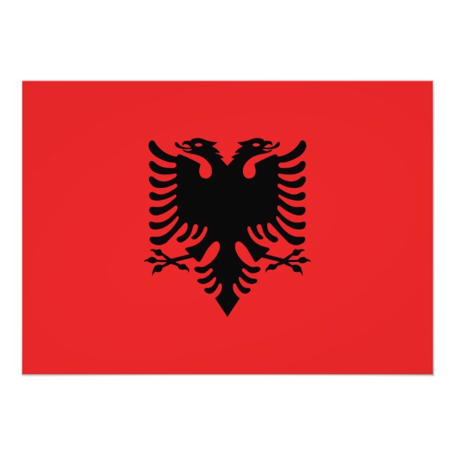 Patriotic Albanian Flagga Fototryck (Framsidan)